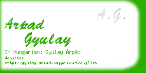 arpad gyulay business card