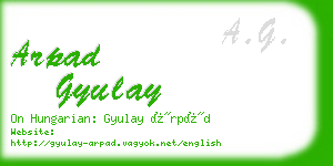arpad gyulay business card
